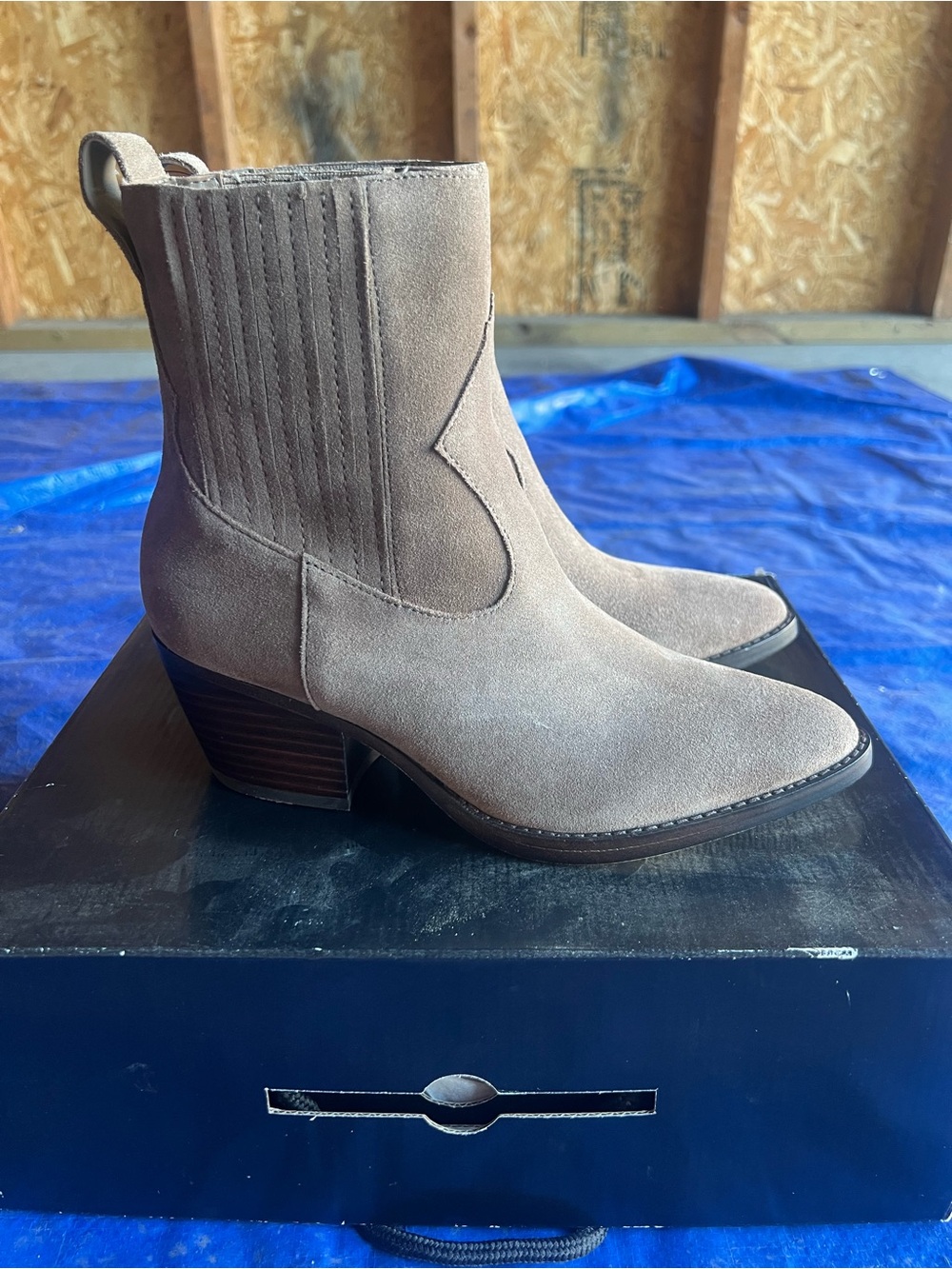 Lauren Ralph Lauren Taupe Suede Ankle Boot